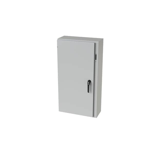 3 Point Latch with Padlock Handle Electrical Enclosures, 48 in H, 10 in D, 25.38 in W, Carbon Steel
